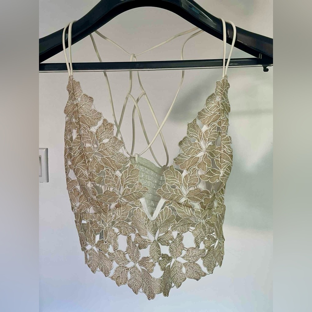 Free people Elegant Lace Crop Top